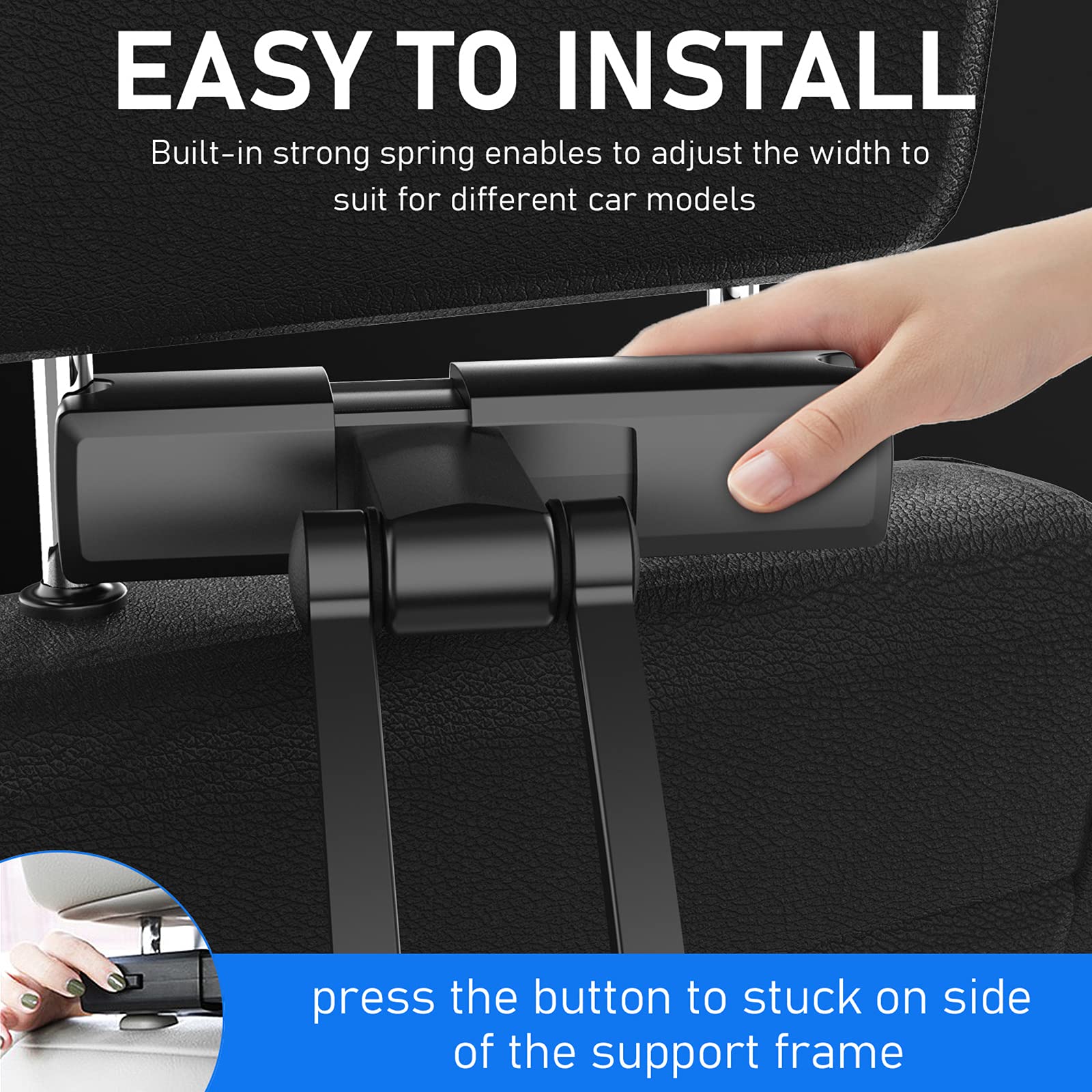RSGK Supporto per Tablet per Auto, Supporto Regolabile a 360°, Supporto per Tablet per Seggiolino Auto, Compatibile con Tablet da 5-12,9", Telefoni Cellulari E Altri Dispositivi