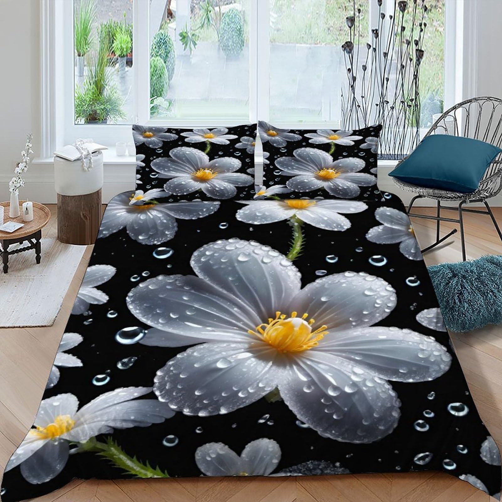 Housse de couette 2 pièces animaux sauvages 3D en microfibre respirante 135x200cm