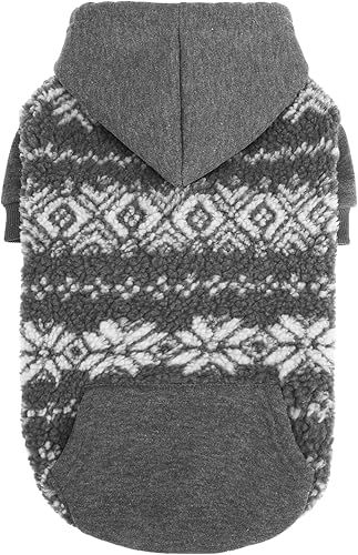 Miniatura 9 de PUPTECK Sudadera con Capucha para Perro Sudadera para Cachorro Suéter Cálido para Perro Ropa de Invierno Abrigos para Clima Frío para Perros Negro