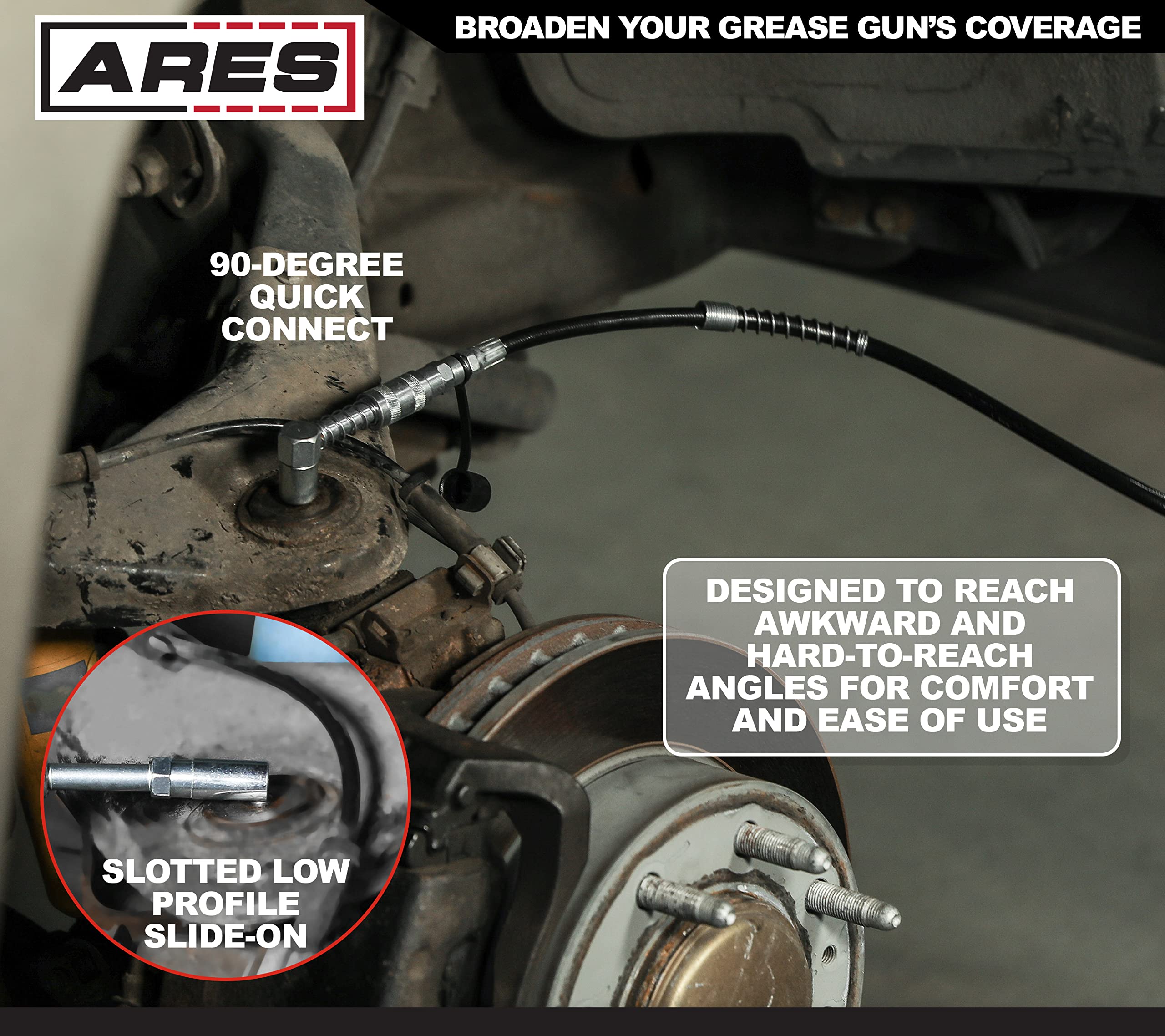 540172Piece Grease Gun 90Degree Adapter SetIncludes Quick Connect Coupler Style