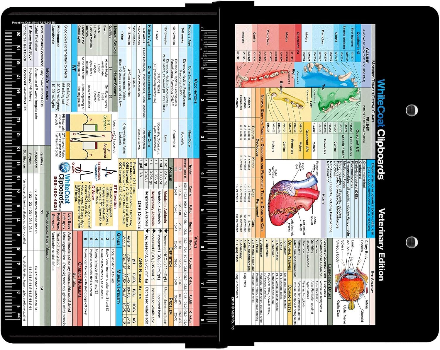 Whitecoat Clipboard® - Veterinary Medicine Edition (Black, Bifold)