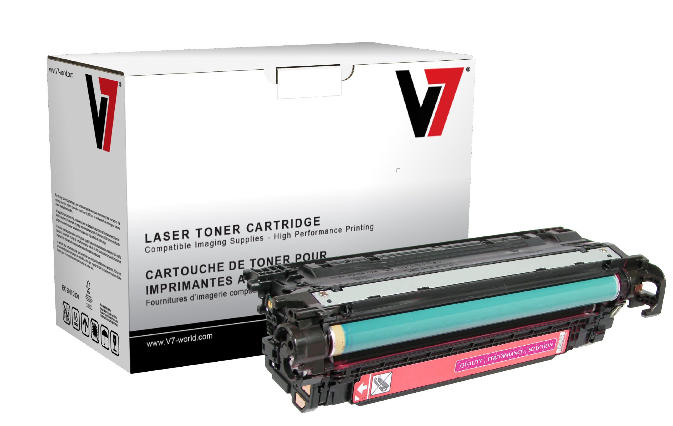 V7 THM23525 Remanufactured Magenta Toner Cartridge for HP CE253A (HP 504A) - 7000 Page Yield