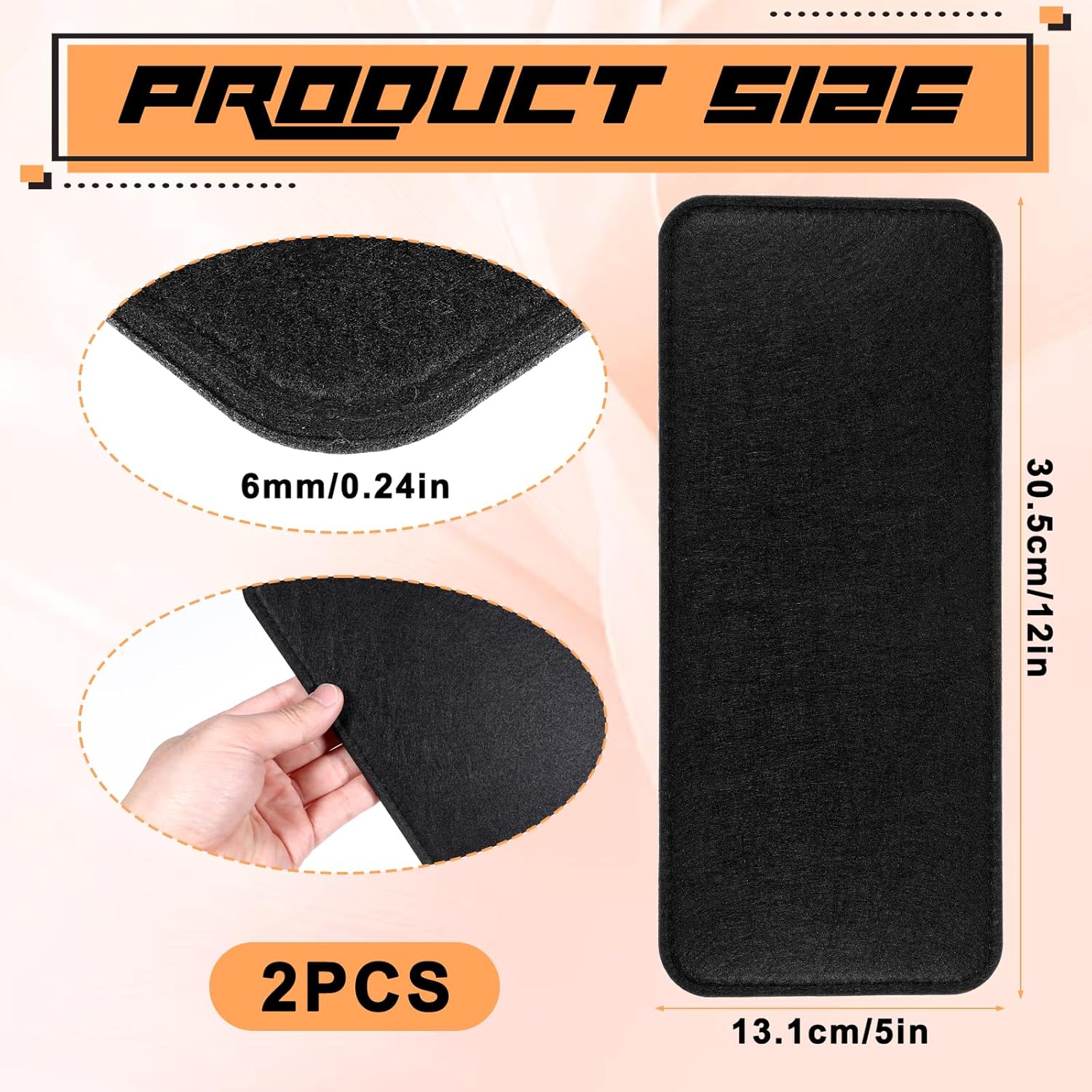 2PCS Black Handbag Base Shaper Pad, 12×5 Bag Bottom Shaper Rectangle Purse Insert Bag Liner Board Insert for Bags Handbags Backpack Canvas Travel Bags - Image 2
