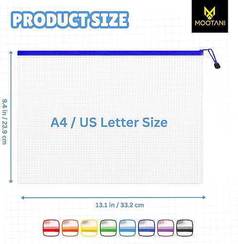 Miniatura 2 de 24 bolsas de malla con cremallera tamaño carta A4 (13.1 x 9.4) pulgadas