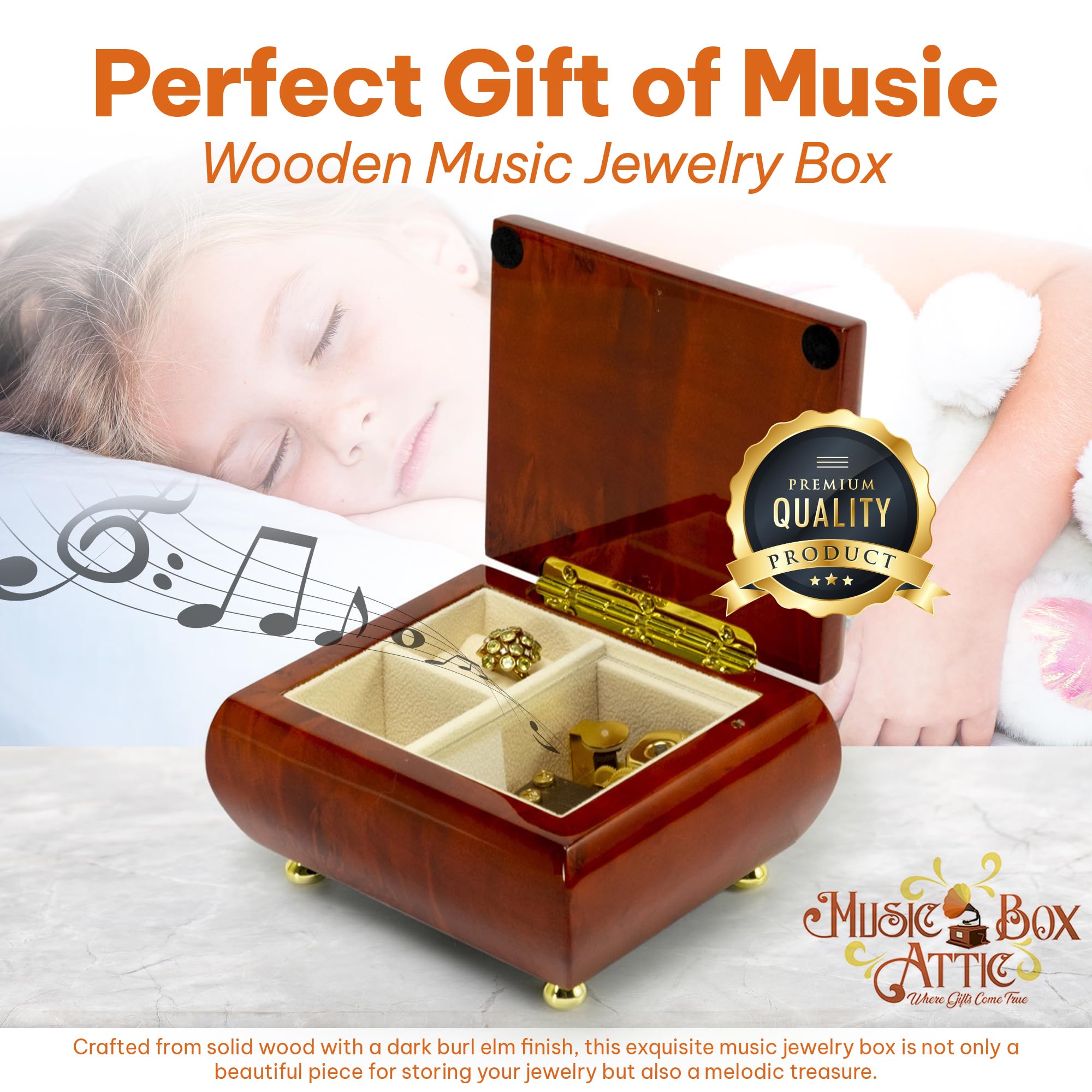 Small Foot Little Village Music Box and Lamp, Wood, Nature, 24 x 21 x 11 cm