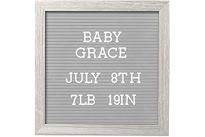 Pearhead Letterboard, Rustic Nursery Decor for Baby Announcements