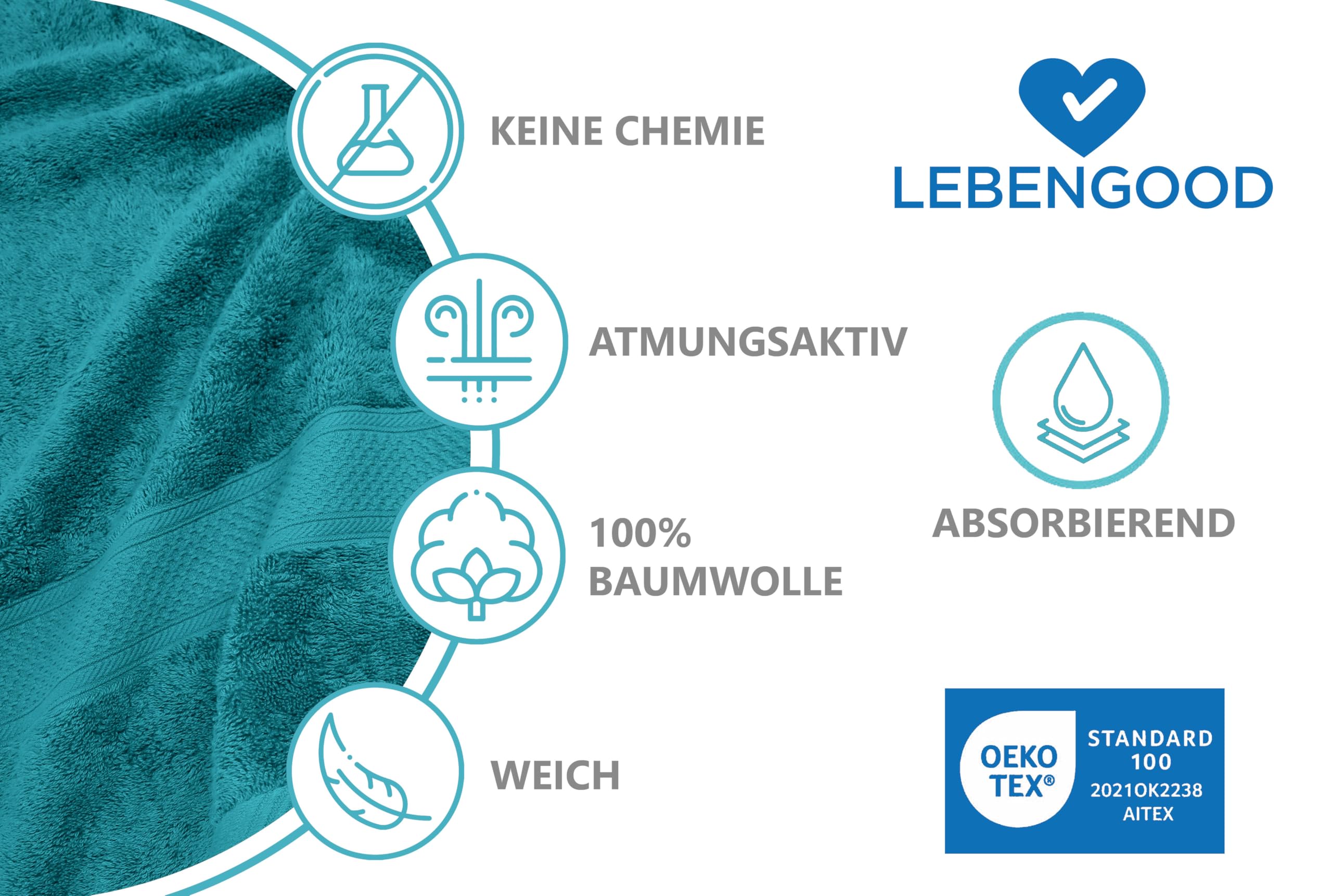 LEBENGOOD 2er Badetücher Groß aus Baumwolle mit Aufhänger, (90x170), Saunatücher,Badehandtücher Groß, Handtücher, Badetuch, Gästehandtücher, Badetücher, Duschtuch, Duschhandtuch, Duschtücher.