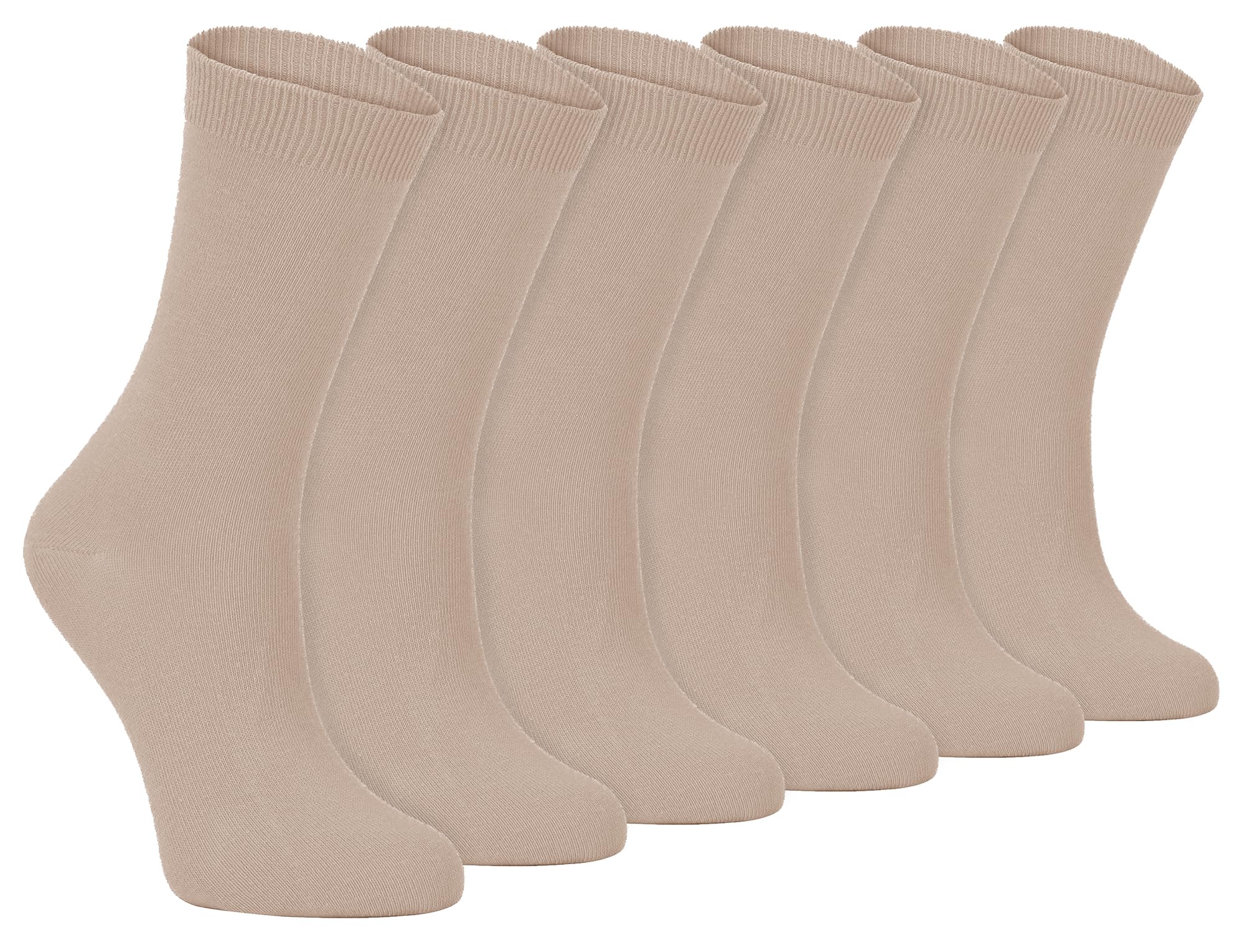 Sock Snob - 6 Pairs of Ladies Thin Plain Coloured Cotton Rich Ankle Socks