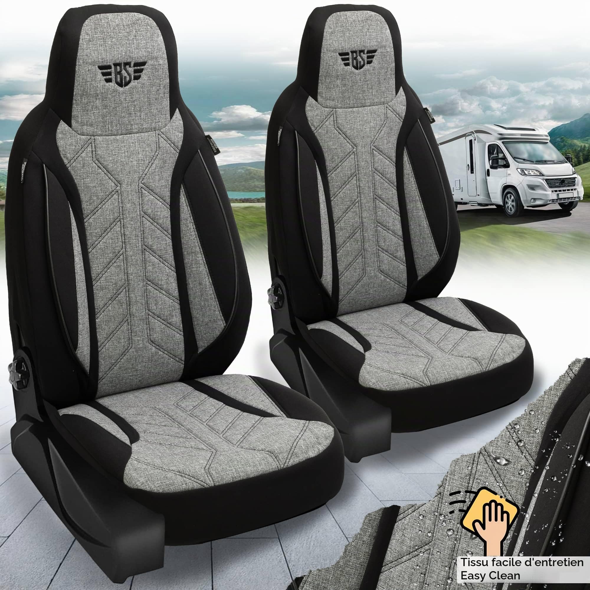 BREMER SITZBEZÜGE Housses de Protection pour Camping-Car, pour Fiat Ducato Jumper Boxer PLKT201