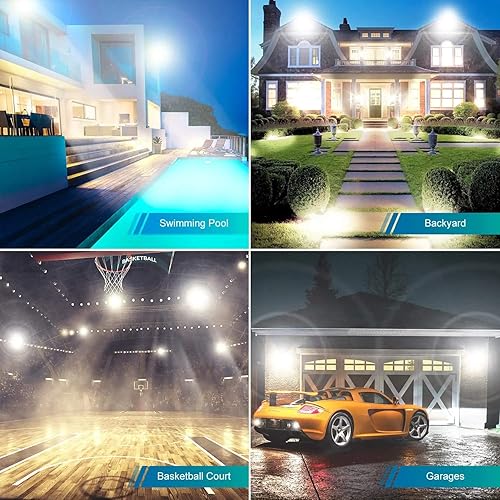 Miniatura 4 de Luz de inundación LED de 500 W para exteriores, equivalente a 2750 W, súper brillante con enchufe, 58600 lm, 5000 K, luz blanca diurna, iluminación