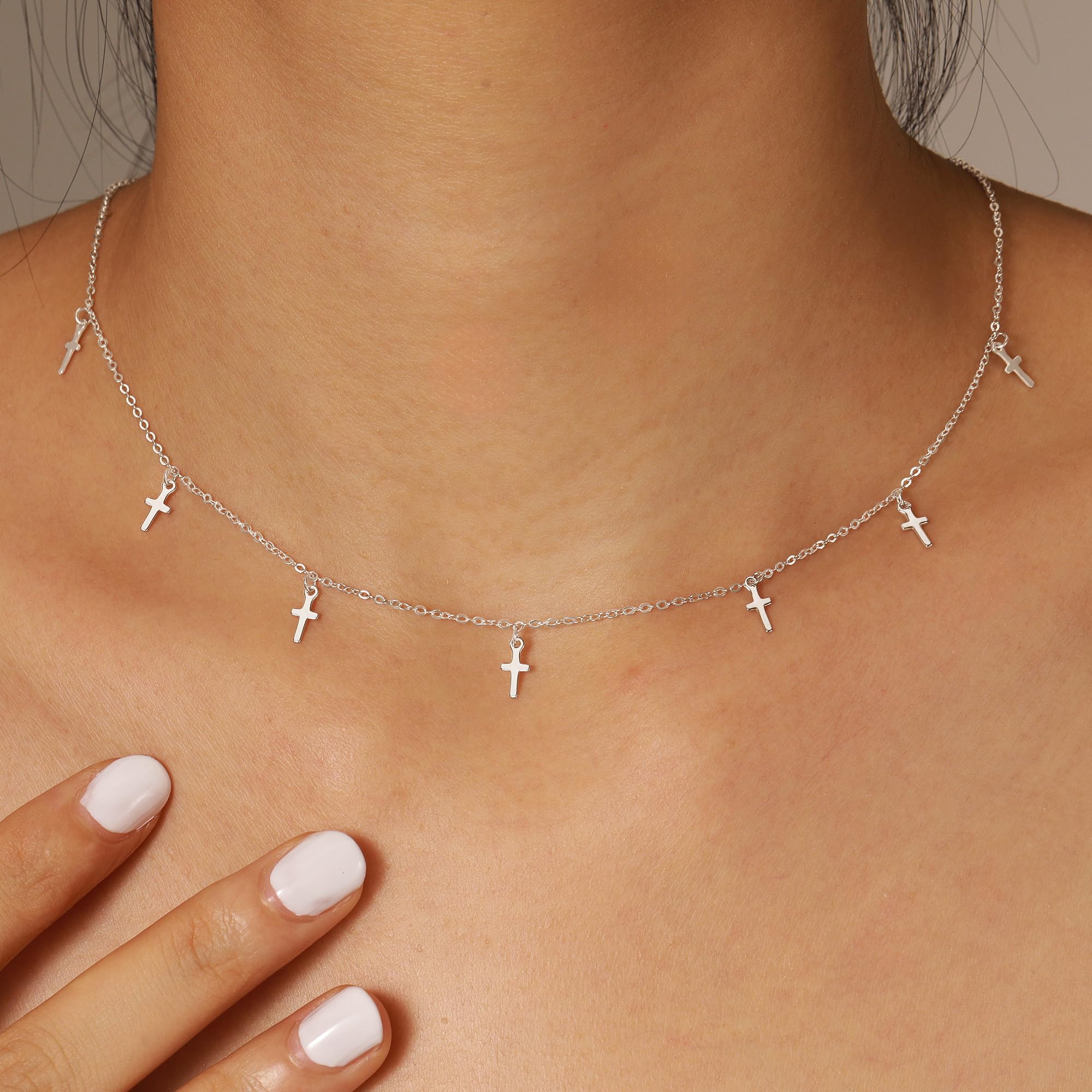 Collane da donna in argento Sterling 925 con croce
