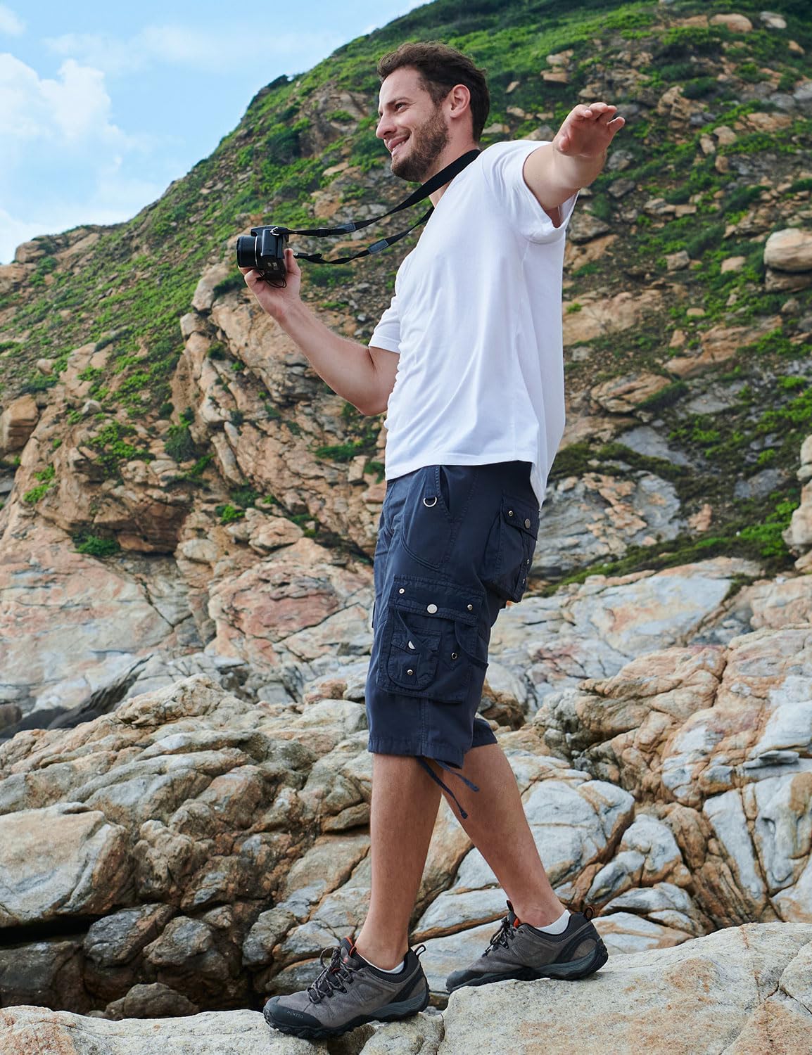 Cargo Shorts for Men Casual 3/4 Capri Pants with Pockets Long Below Knee Length Loose Fit Hiking Work - Image 3