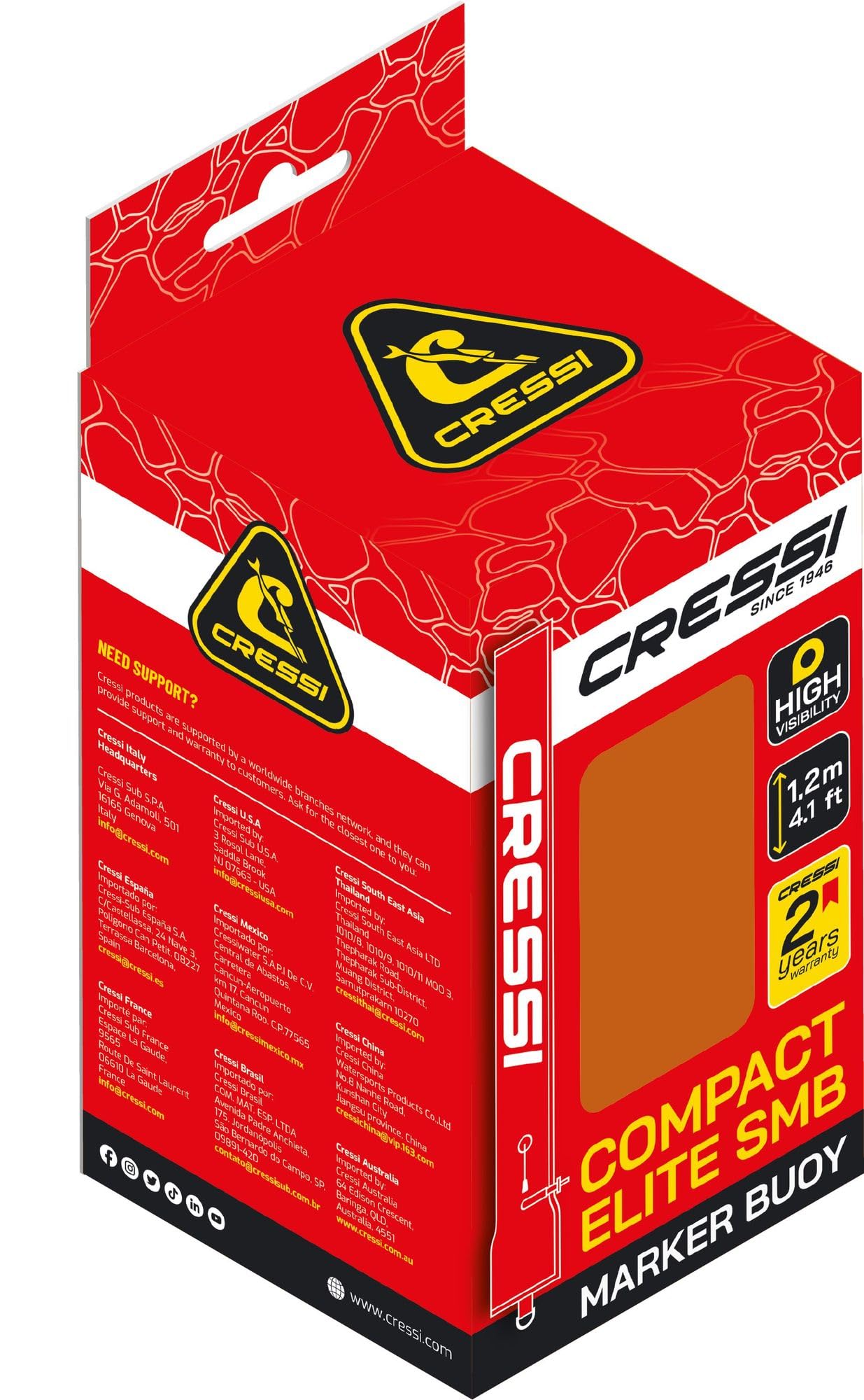 CRESSI Marker Buoy Orange - Bouée de Plongée pour Le Marquage de Surface, Orange, Unisex