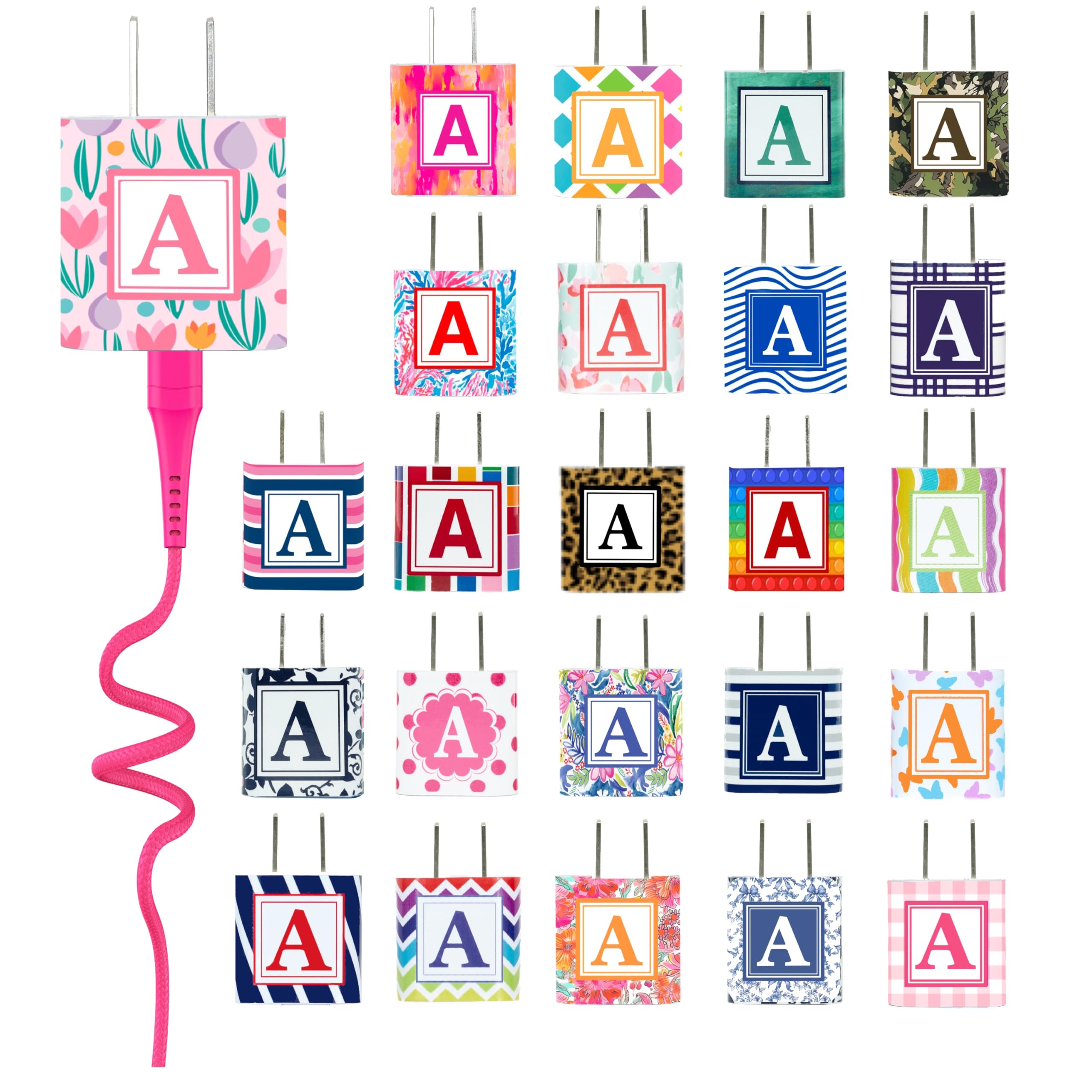 Classy Chargers Personalized Chargers for iPhone & Android | MFI Certified 6 FT iPhone Cable & 3-in-1, or Type C Cable | Thoughtful Gift for Any Age and All Occasions | Custom A-Z Monogram