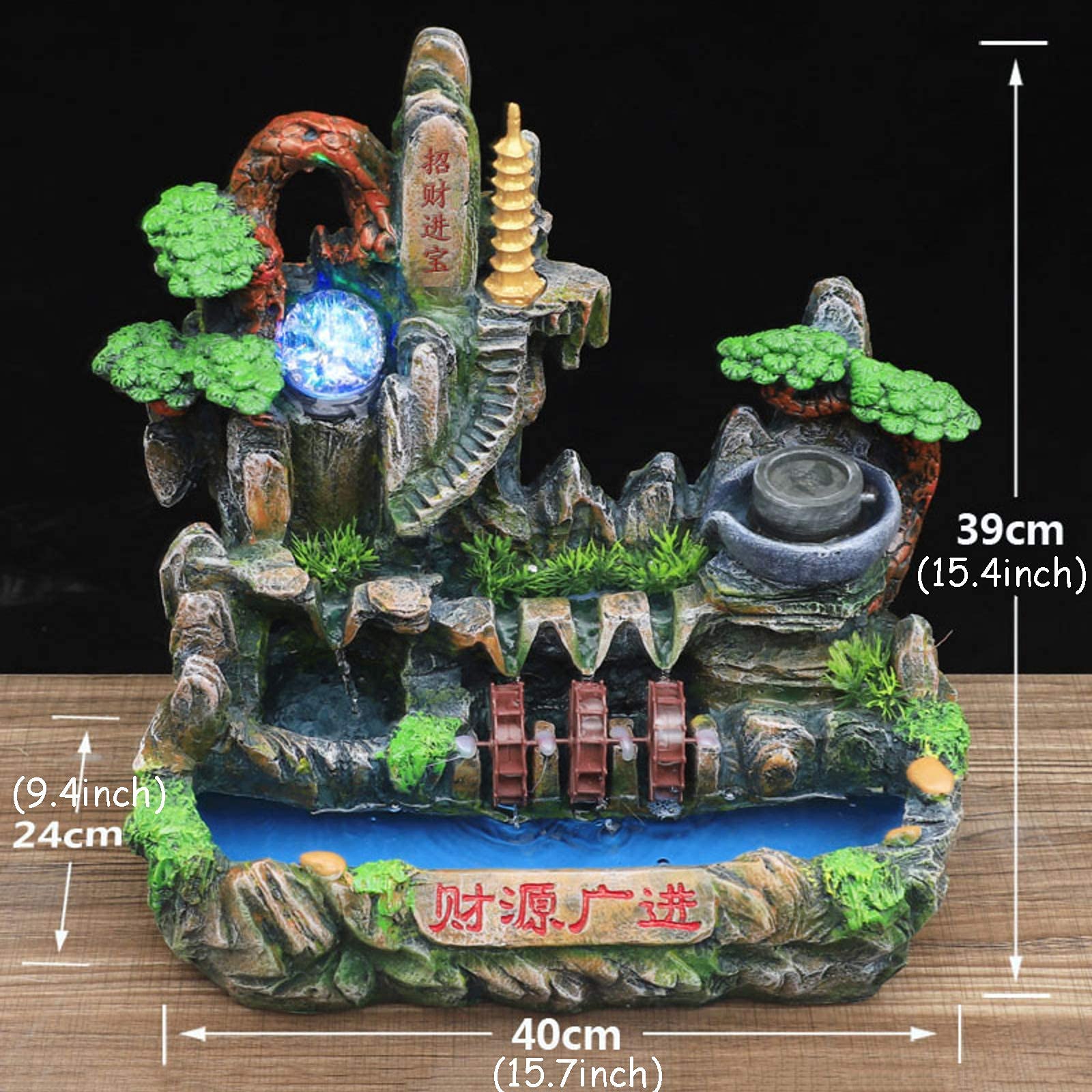 Amazon.co.jp: 風水創造的な装飾の彫像、卓上噴水、屋内および屋外の