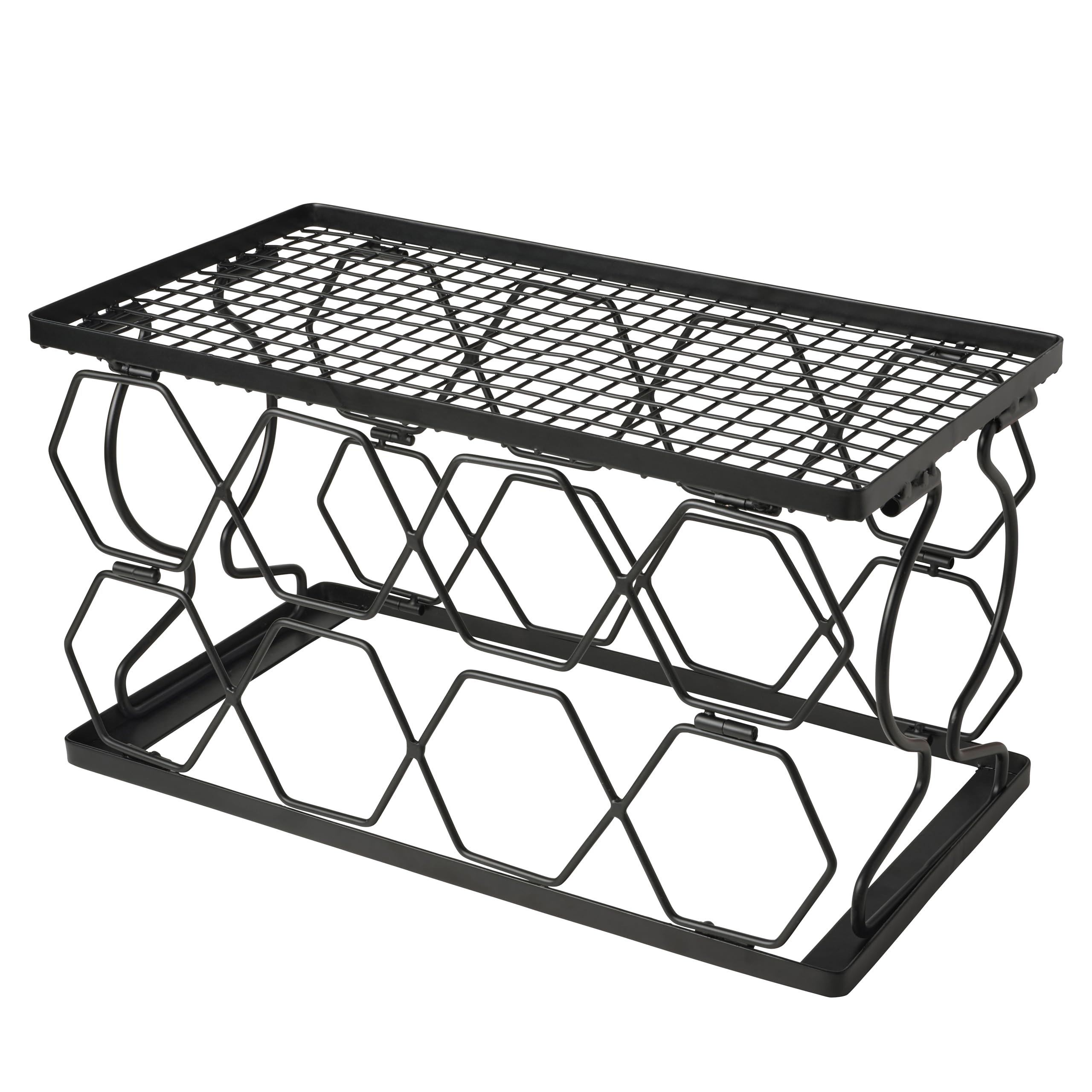 Gourmet Basics by Mikasa Collapsible Stackable 8 Bottle Metal Wine Rack, 9 x 17 x 8.5 Inch, Black