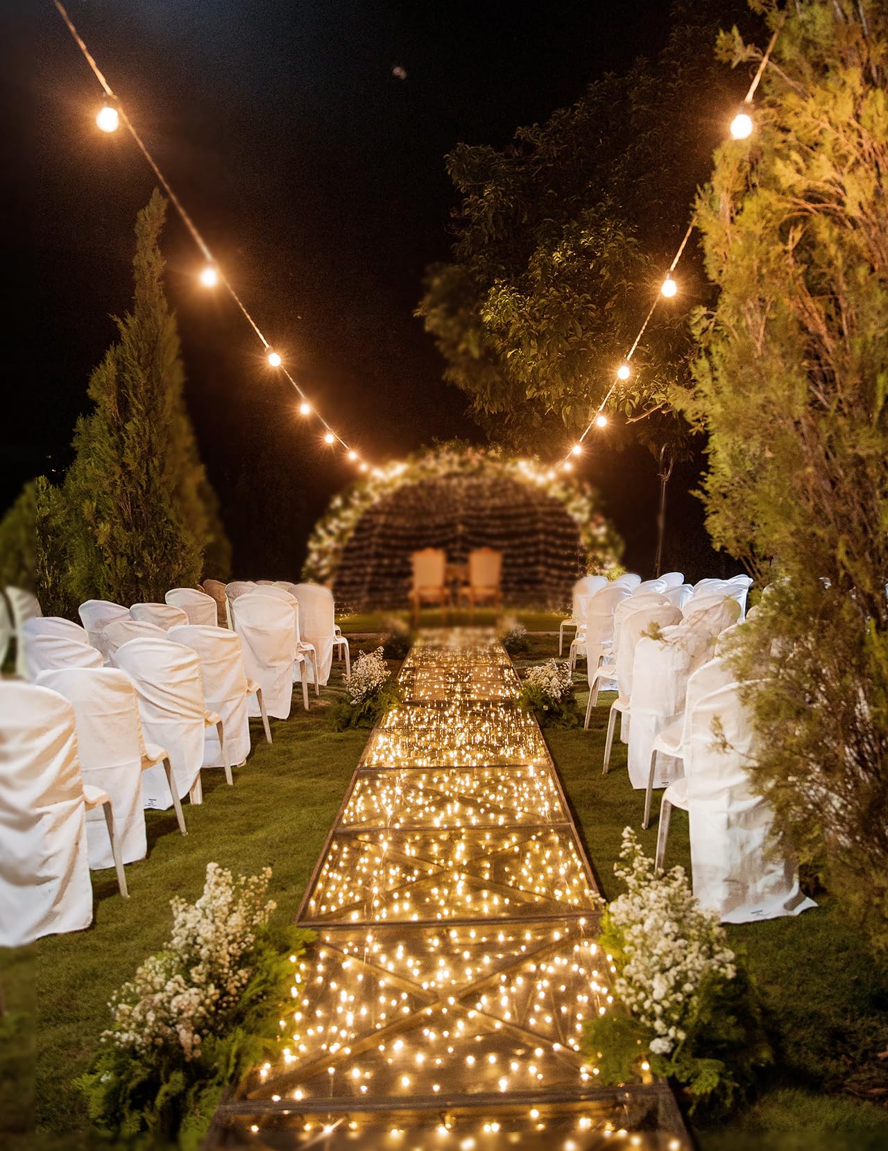 Lichterkette Außen mit Stecker, 50M 500 LED Lichterkette Innen mit Fernbedienung, 8 modi Dimmbar Wasserdicht Fairy Lights mit Timer für Outdoor Garten Balkon Hochzeit Party, Warmweiß