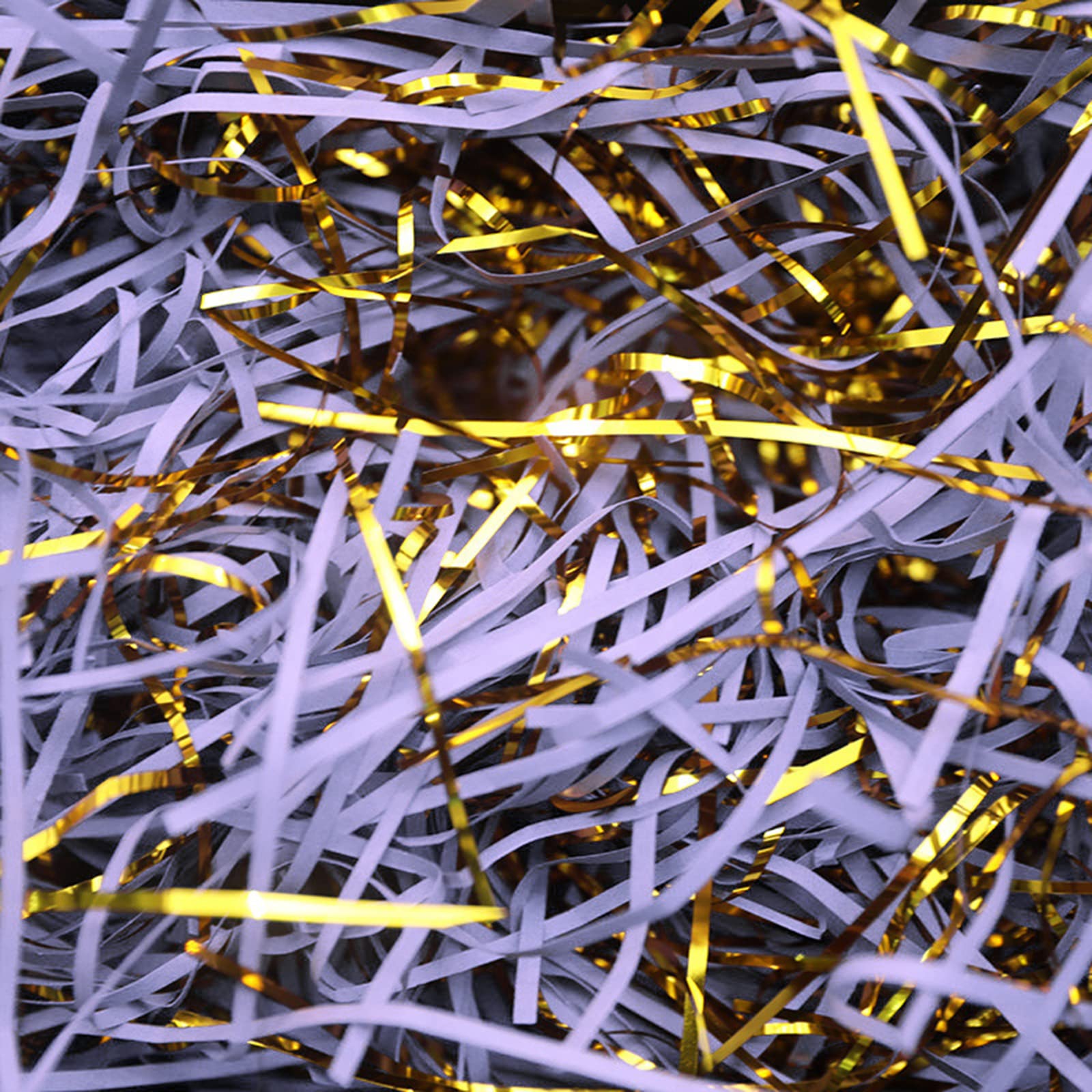 Shredded Tissue Paper for Hampers 500g, Dust-Free Shredded Paper for Gift Boxes, Ideal for Gift Packaging Filler, Basket Filler, Golden Lilac