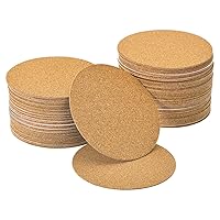 Vista 6 de UXCELL 40 hojas redondas de corcho autoadhesivas, 3 x 3 pulgadas, para manualidades, color marrón