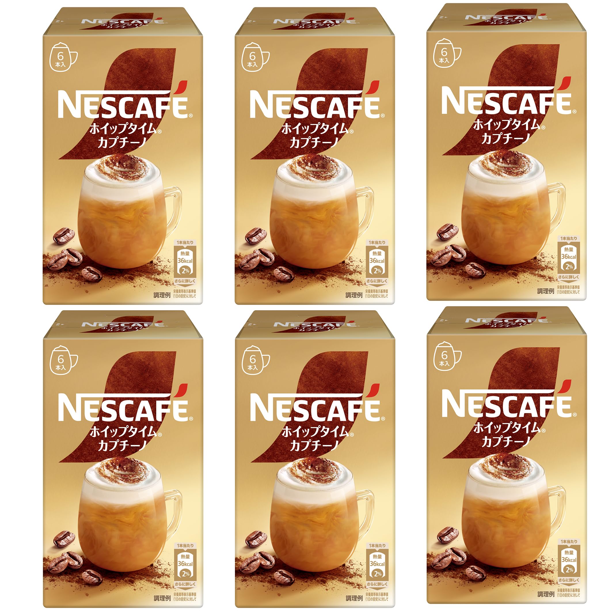 Amazon.co.jp: ネスカフェ ホイップタイム カプチーノ 6P×6箱