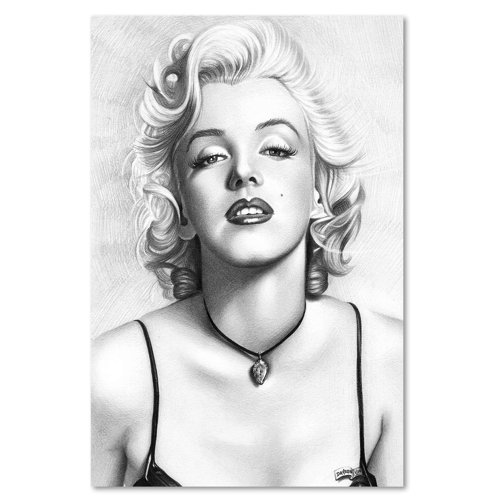 Feeby Leinwandbild XXL Filmstar Wandbild Kunst Schauspielerin Porträt Grau 75x115 cm