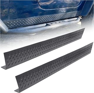 ECOTRIC Jeep TJ Wrangler Side Body Armor Rocker Panels Diamond Plate Kit 1997-2006 No-Drill Install Pair