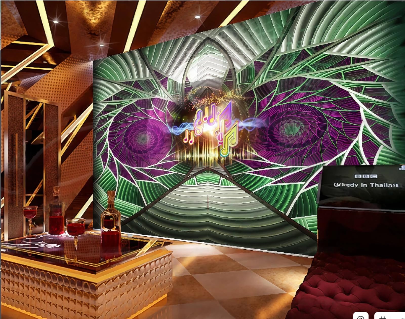 Tapeta moda przestrzeń muzyka fajna sztuka motyw klub nocny bar zachodnia restauracja tło fototapeta popołudniowa herbata kawiarnia tapeta 3D, 300 x 210 cm