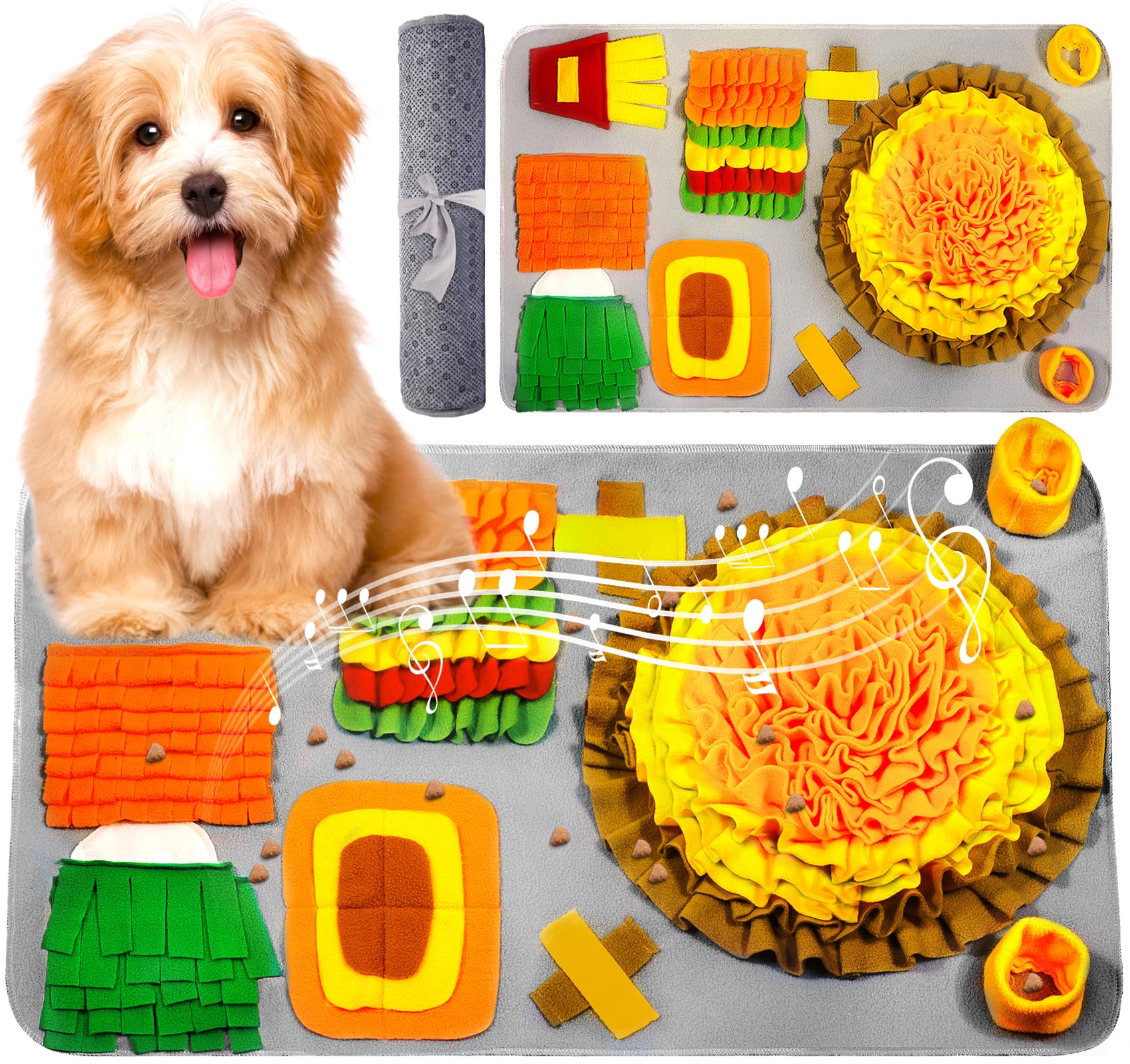 ZHHGOO Snuffle Mat para Perros,Alfombra de Actividades para Mascotas,Alfombra Olfativa Perros,Juguete Interactivo para Perros,Juego Inteligencia Perros Snuffle Mat para Perros(82cm×49cm)