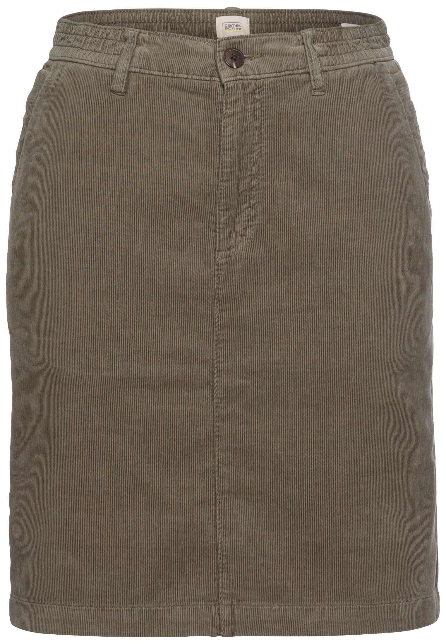 camel active Women's Skirt with Elastic Waist, Dark Khaki, 14