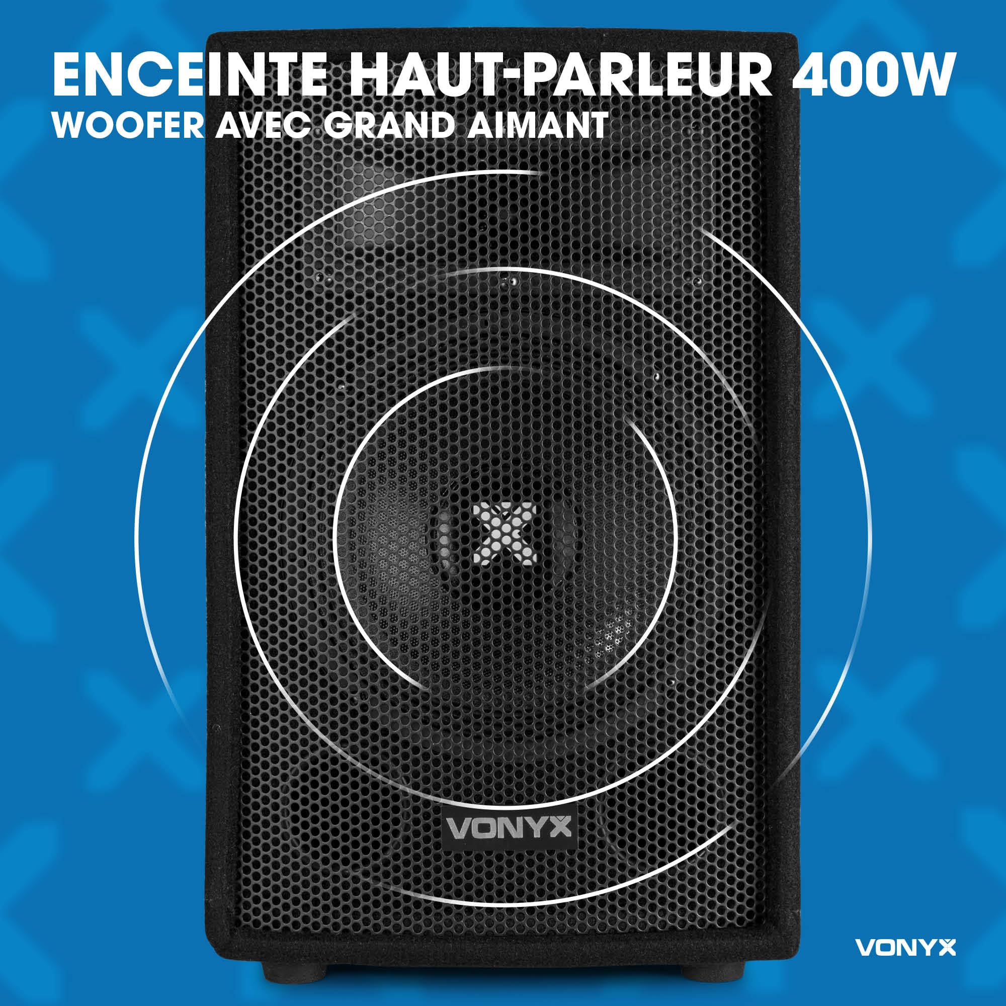 VONYX SL8 Enceinte Sono Passive, Puissance de 400 Watts, Woofer 8 Pouces, Facile à Transporter avec Ses Poignées, Montage sur Pied, Enceinte Sono Idéale pour DJ Mobiles et Soirées à la Maison