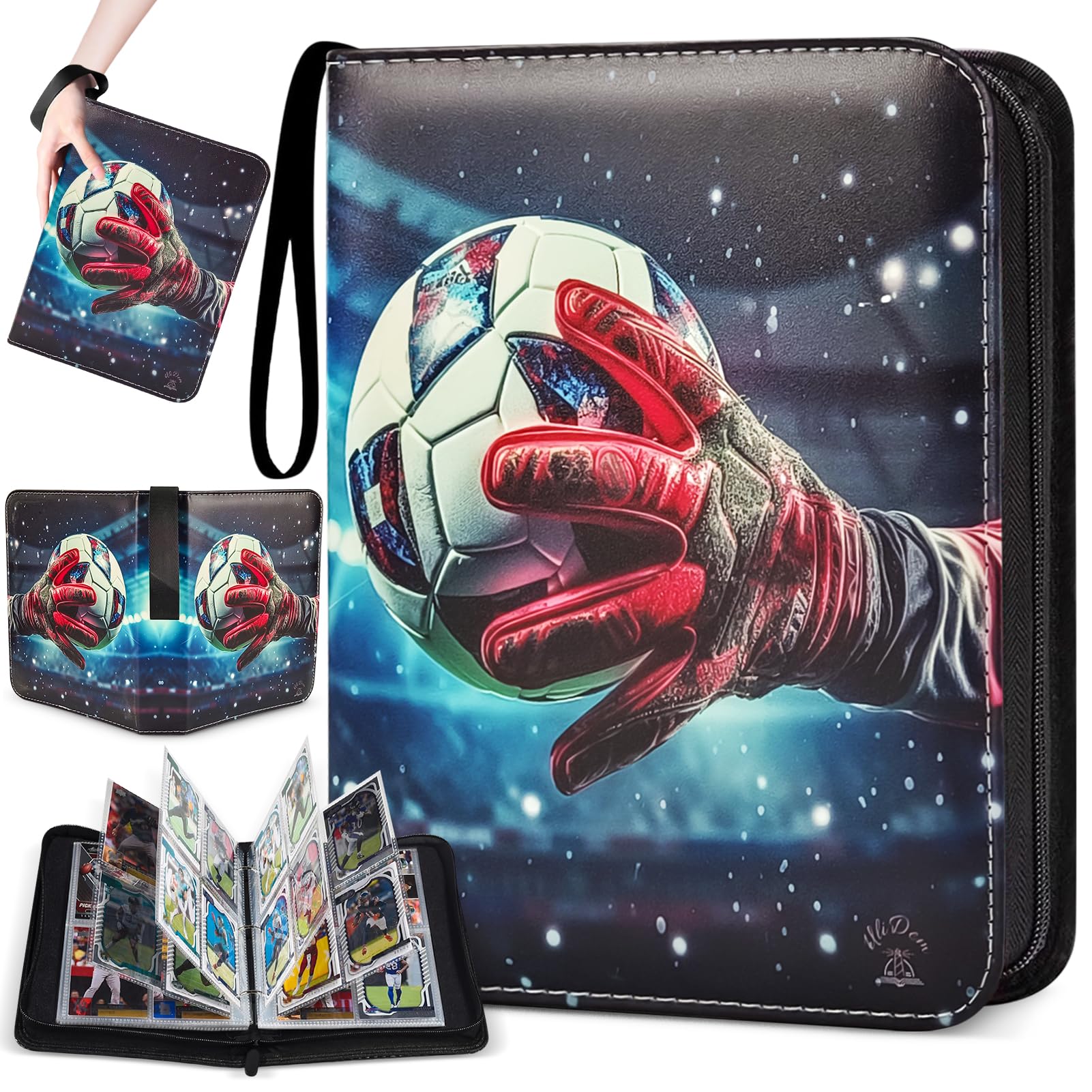 Sammelkarten Album,Sammelalbum Fußball Karten,Fussball Karten Sammelalbum,Fußball Sammelalbu Album,Sammelalbu-m Karte-n,50 Seiten 400 Kart-en,Kompatibel mit Allen Arten von Kart-en