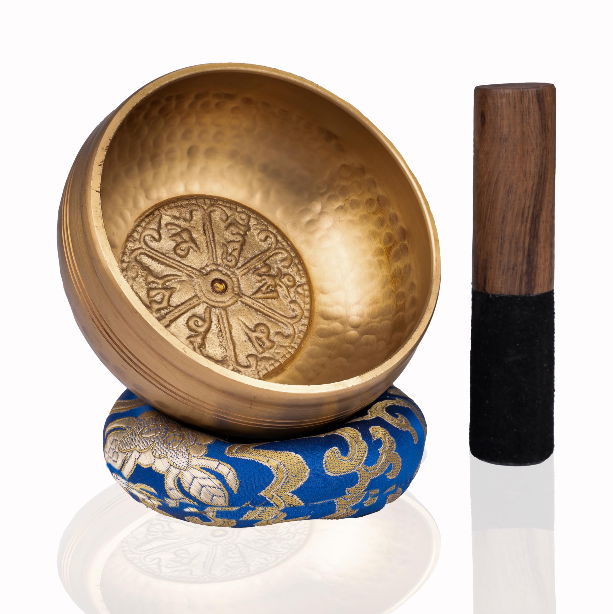Tipitaka Tibetan Singing Bowl Set - Yoga and Meditation Sound Healing -for Stress Relief and Mindful Living -100% Hand-hammered in Nepal Sound Bowl for Meditation (Bronze 5 inch)