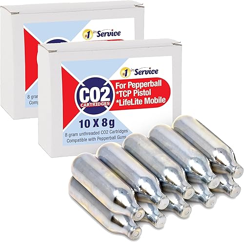 Number 1 In Service 8 Gram CO2 Cartridges for Pepperball Guns, Cartridge for Pepper Spray Gun Personal Non Lethal Gun Defense Spray with Number 1 in