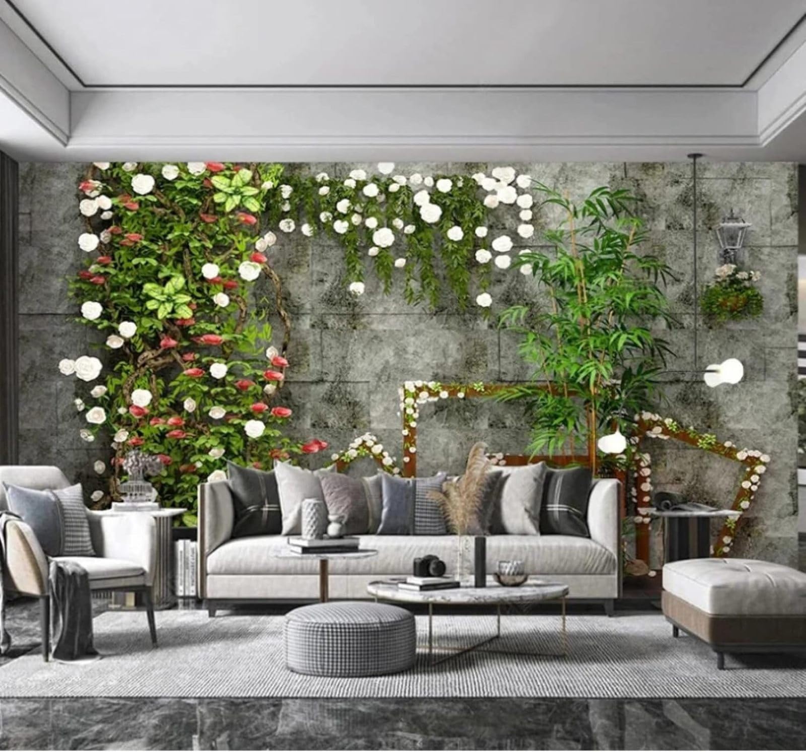 XLMING Vintage Three Dimensional Vines Brick Wall Bamboo 3D Wallpaper Luxury Home Dining Decor Paste Sofa Living Room The Wall for Bedroom Mural-430cm×300cm