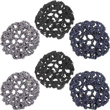 Mipcase 6pcs Rhinestone Hair Bun Covers Elegant Elastic Hair Nets for Women for Dance Ballet and Casual Occasions and Smooth Texture Present for Friends