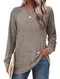 Tunic Sweatshirts for Women Crewneck Lightweight Sweaters Raglan Long Sleeve Shirts Fall Fashion Tops 2025