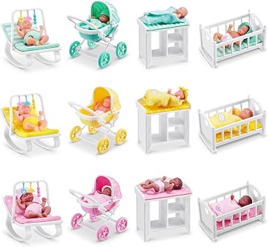 5 Surprise My Mini Baby Series 1 by ZURU, Collectible Mystery Capsule, Toy for Girls, Realistic Miniature Baby, Playset and Accessories
