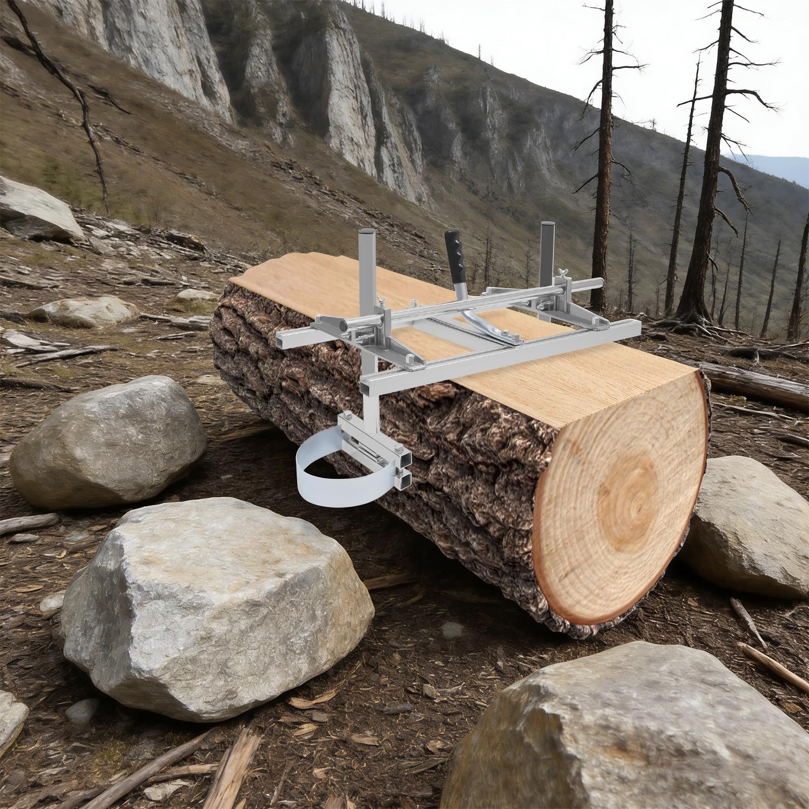Soporte para motosierra, molinillo de motosierra, aserradero móvil para motosierra de 24 pulgadas, para motosierra de cadena, tablón, fresado, motosierra, herramientas para trabajar la madera