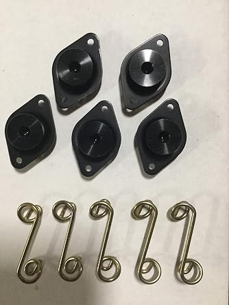 Self Ejecting Dzus Fasteners Black Aluminum Allen Head with Springs 5 Pack by WMS Racing Products