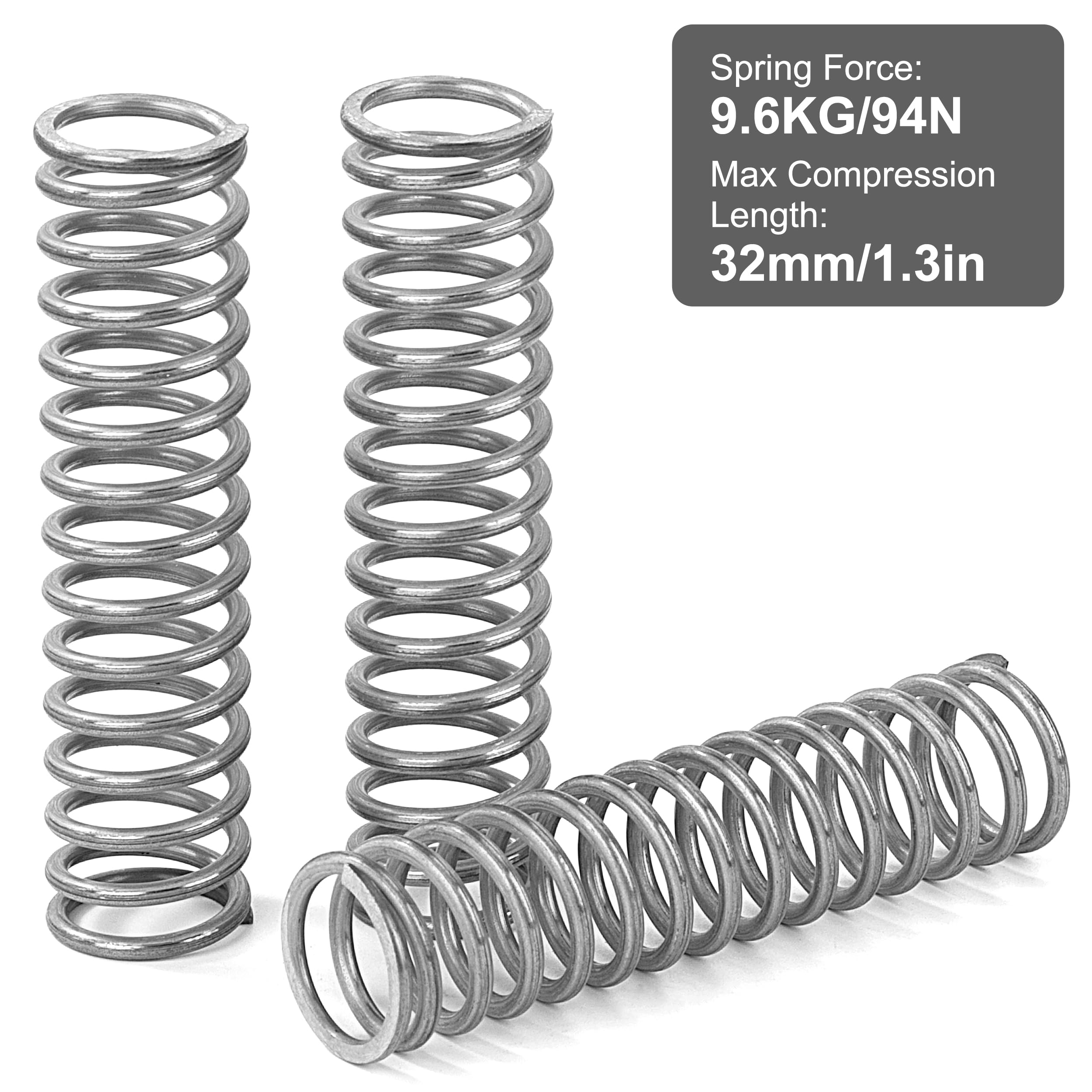 Sprężyny ściskające 80 mm sprężyna ze stali nierdzewnej 304 średnica drutu 2,2 mm średnica zewnętrzna 20 mm siła sprężyny 9,6 kg 4 sztuki