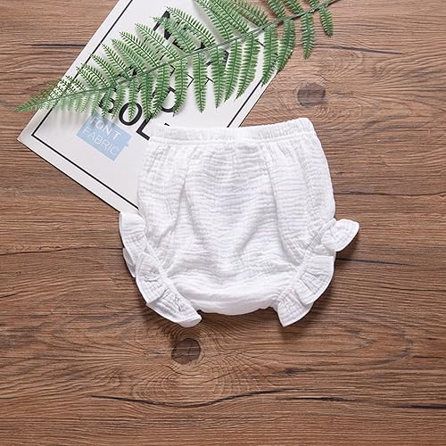 Miniatura 5 de Conjunto de 3 piezas de pantalones cortos para recién nacidos, para bebés, niñas y niños, mezcla de lino y algodón, lindos pantalones cortos