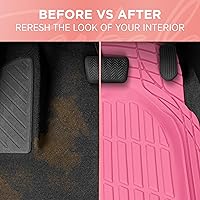 Vista 12 de CARBELLA - Juego de 4 alfombrillas de piso de goma rosa para automóvil - Accesorios rosa universales para ajustarse a todo tipo de clima