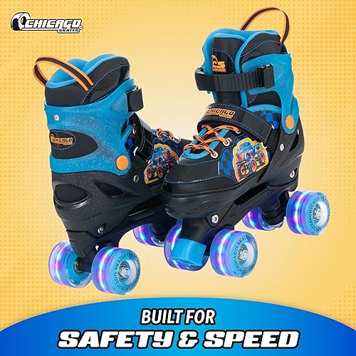 Miniatura 2 de Chicago Skates Glitzy - Patines de ruedas para niños, patines ajustables para niñas y niños, ruedas iluminadas, patines cuádruples duraderos para