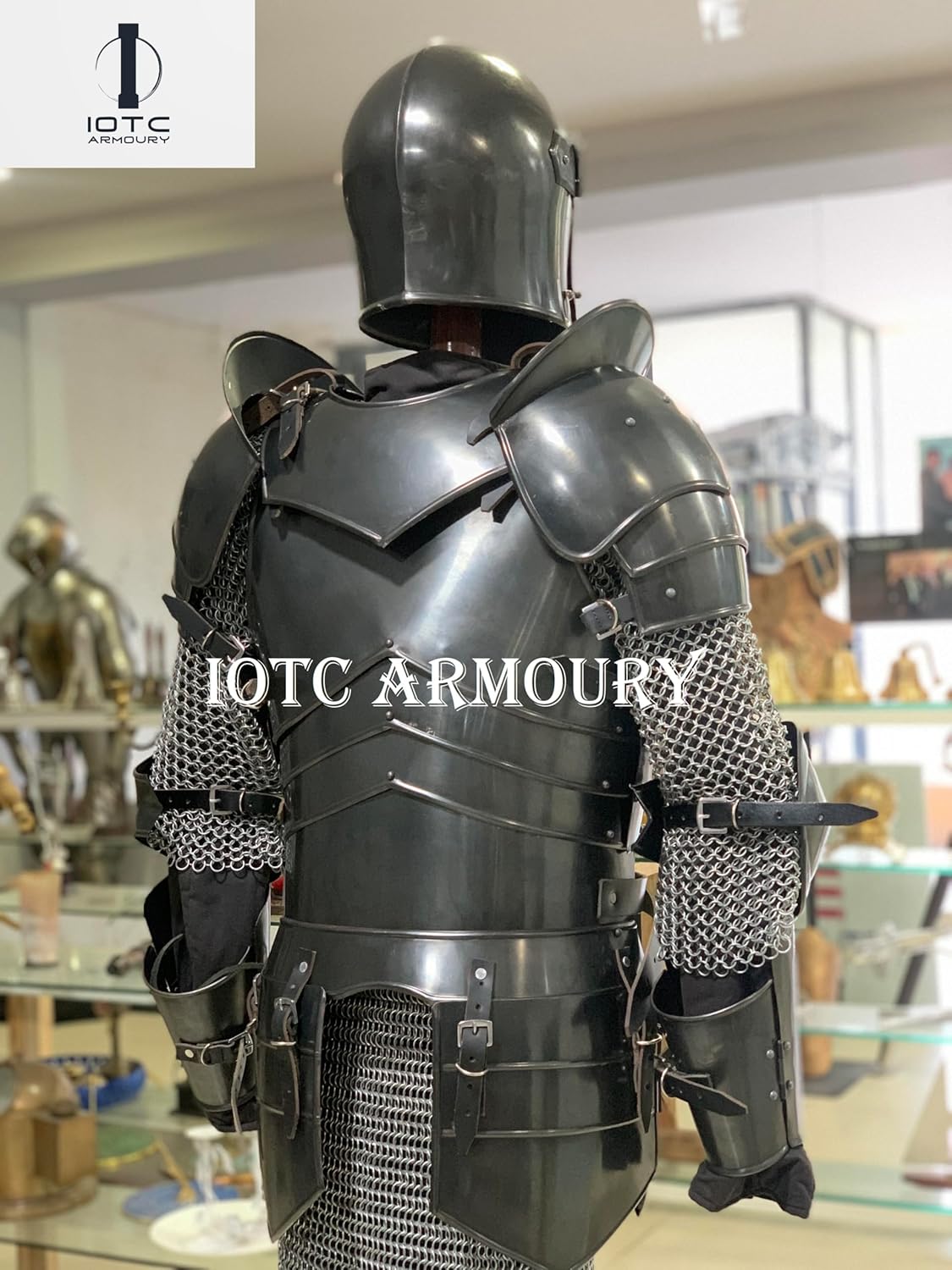 Medieval Knight Gothic Half Suit of Armor - 18 Guage Steel Wearable Cosplay Body Armor Steel Breastplate - LARP Reenactment Roleplay Combat Armor Suit Costume