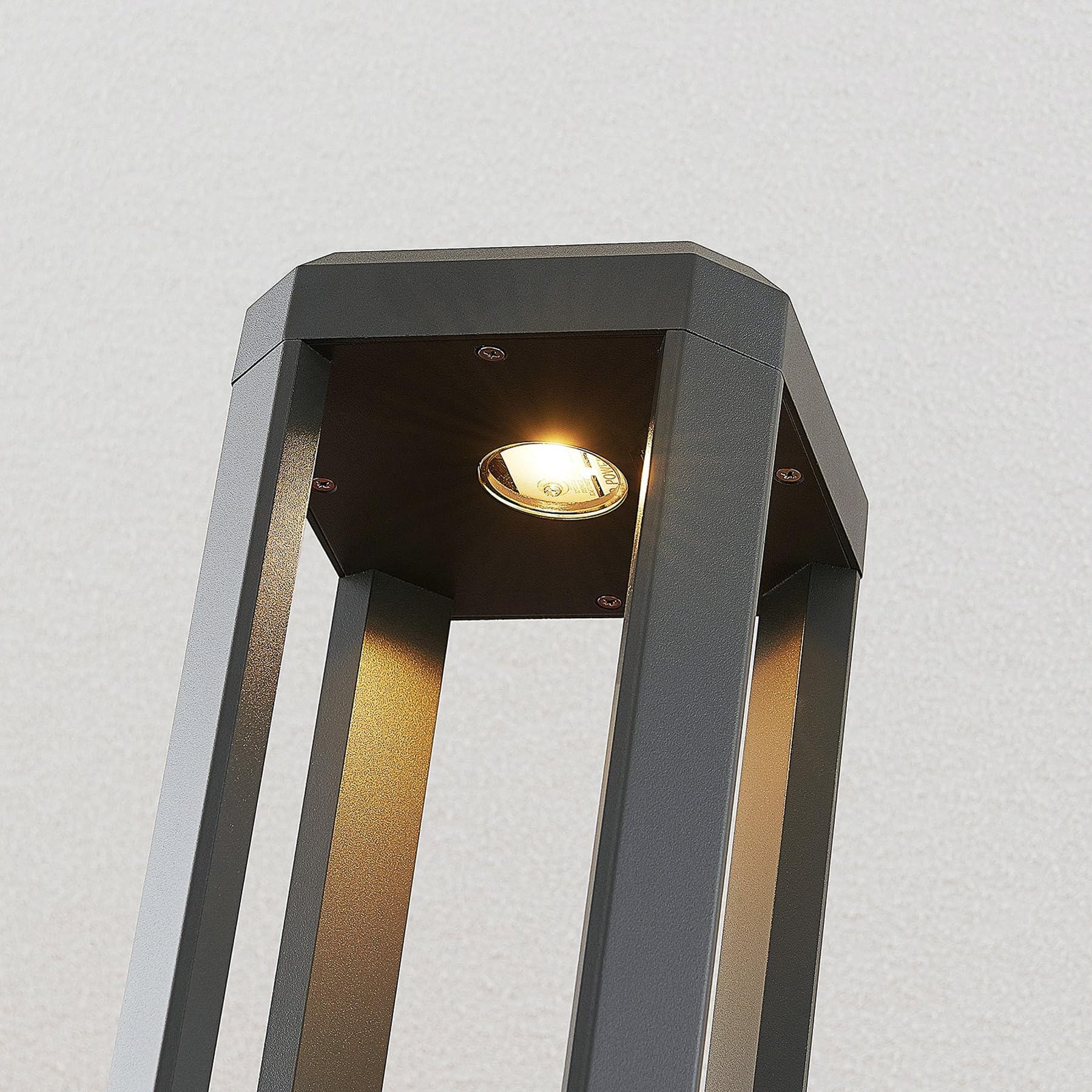 Lucande LED Außenleuchte Fery (Modern) in Alu aus Aluminium (1 flammig,) - Wegeleuchte Pollerleuchte Wegelampe Sockelleuchte