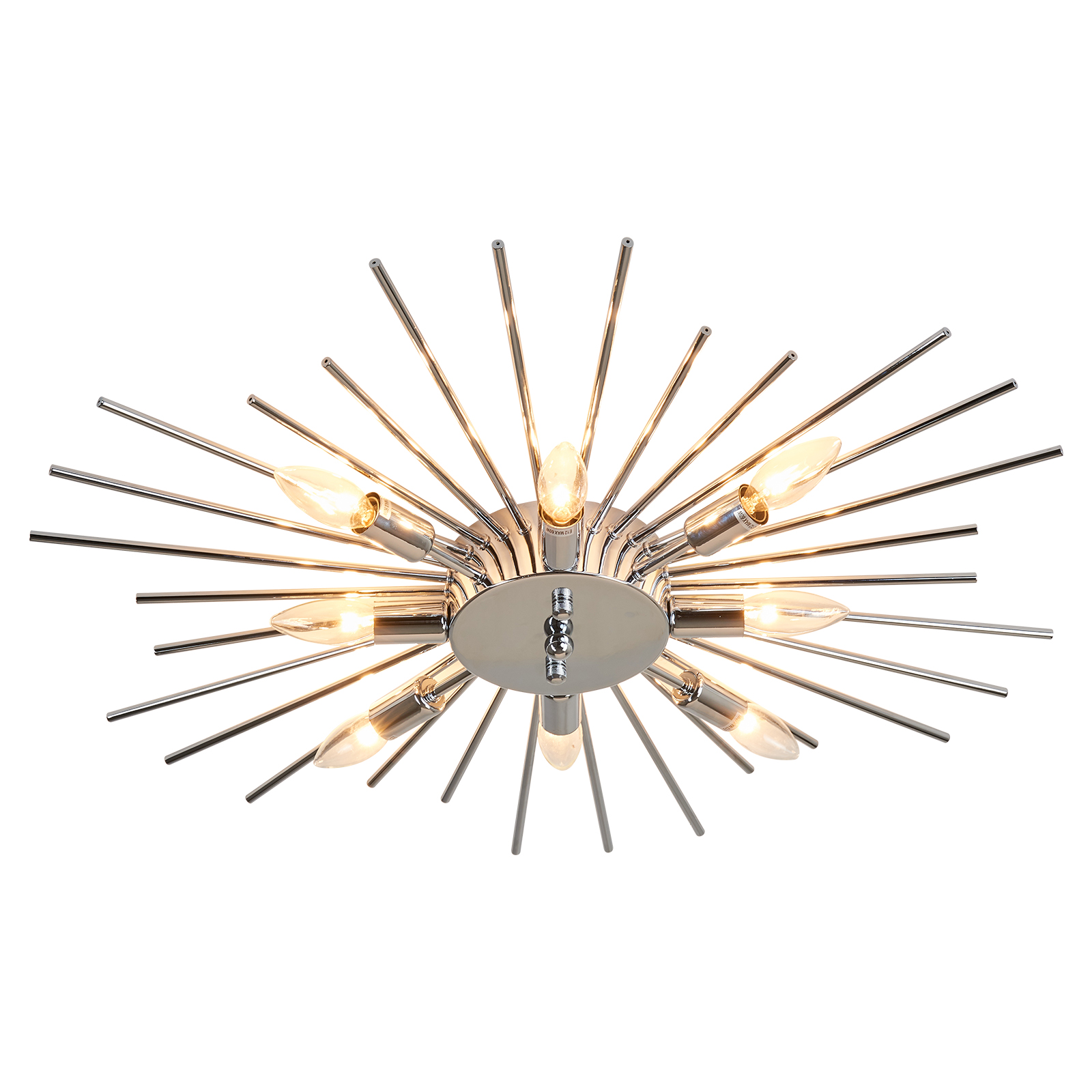 Image of ZGLAOJT Semi Flush Mount 8 Light Ceiling Light Modern Metal Ceiling Lighting Chrome Light Fixture Chandelier for Farmhouse Kitchen Dining Room Bedroom Hallway Living Room