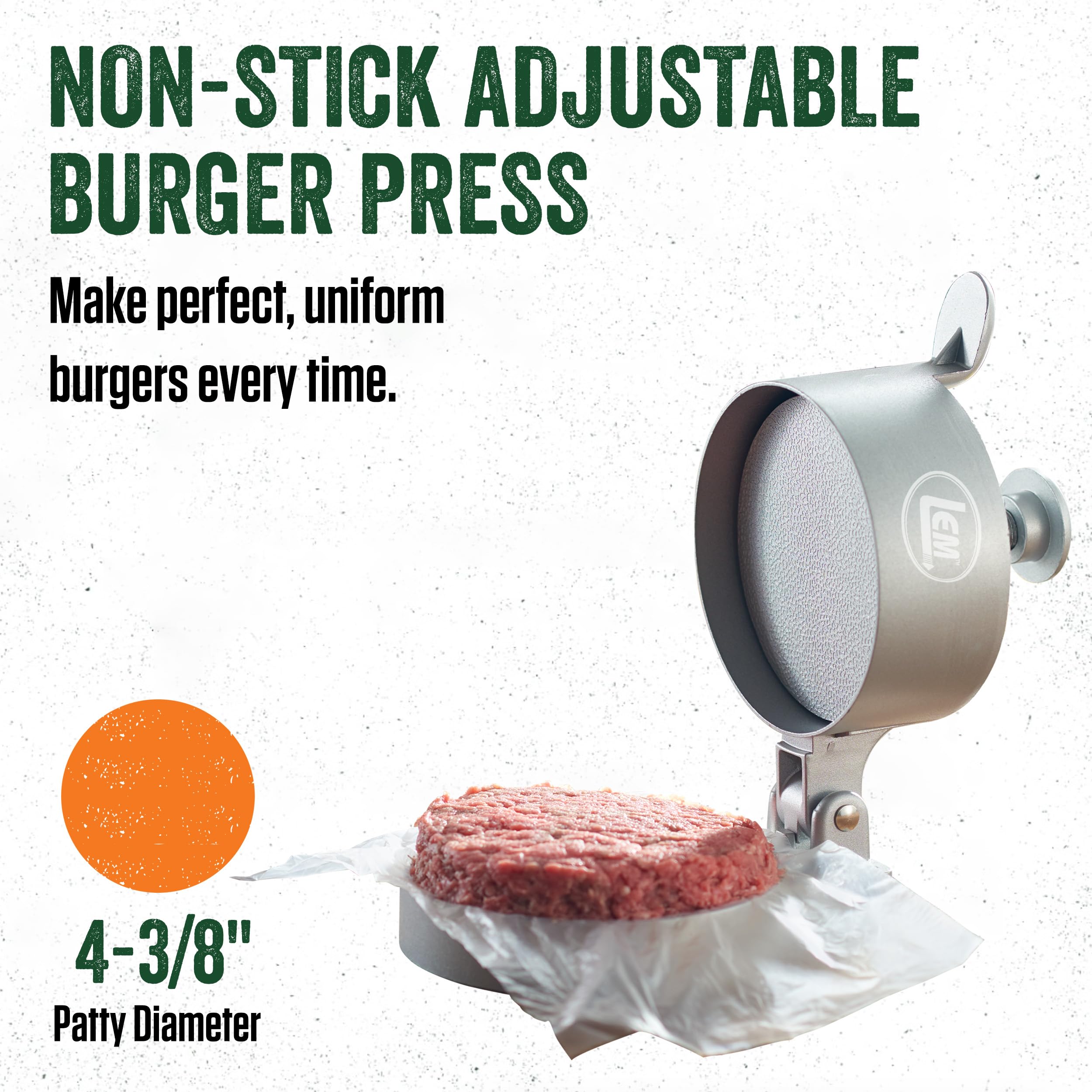 LEM Products Non-Stick Burger Press - Akcesoria domowe (Szary)