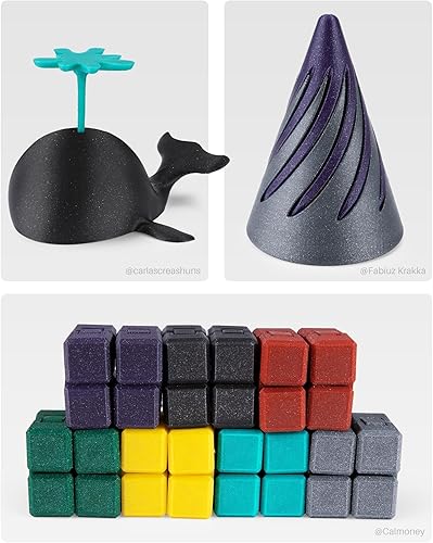 Miniatura 7 de ELEGOO Filamento PLA de seda de 0.069 in de doble color azul morado de 2.2 libras, filamento brillante para impresora 3D precisión dimensional +-