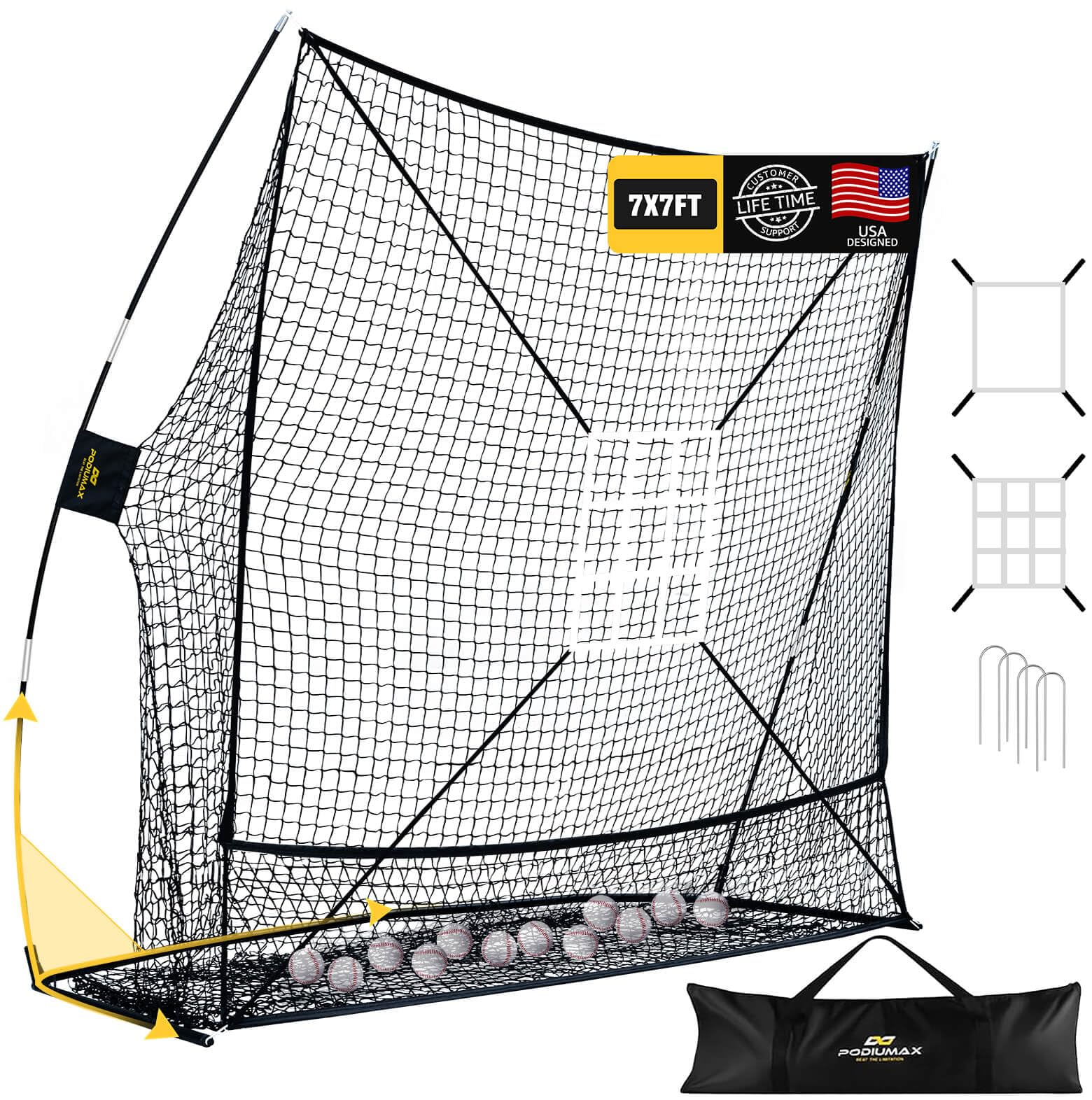 【⭐️moca⭐️】 Amazon.com: PodiuMax 7x7 Baseball & Softball Net with