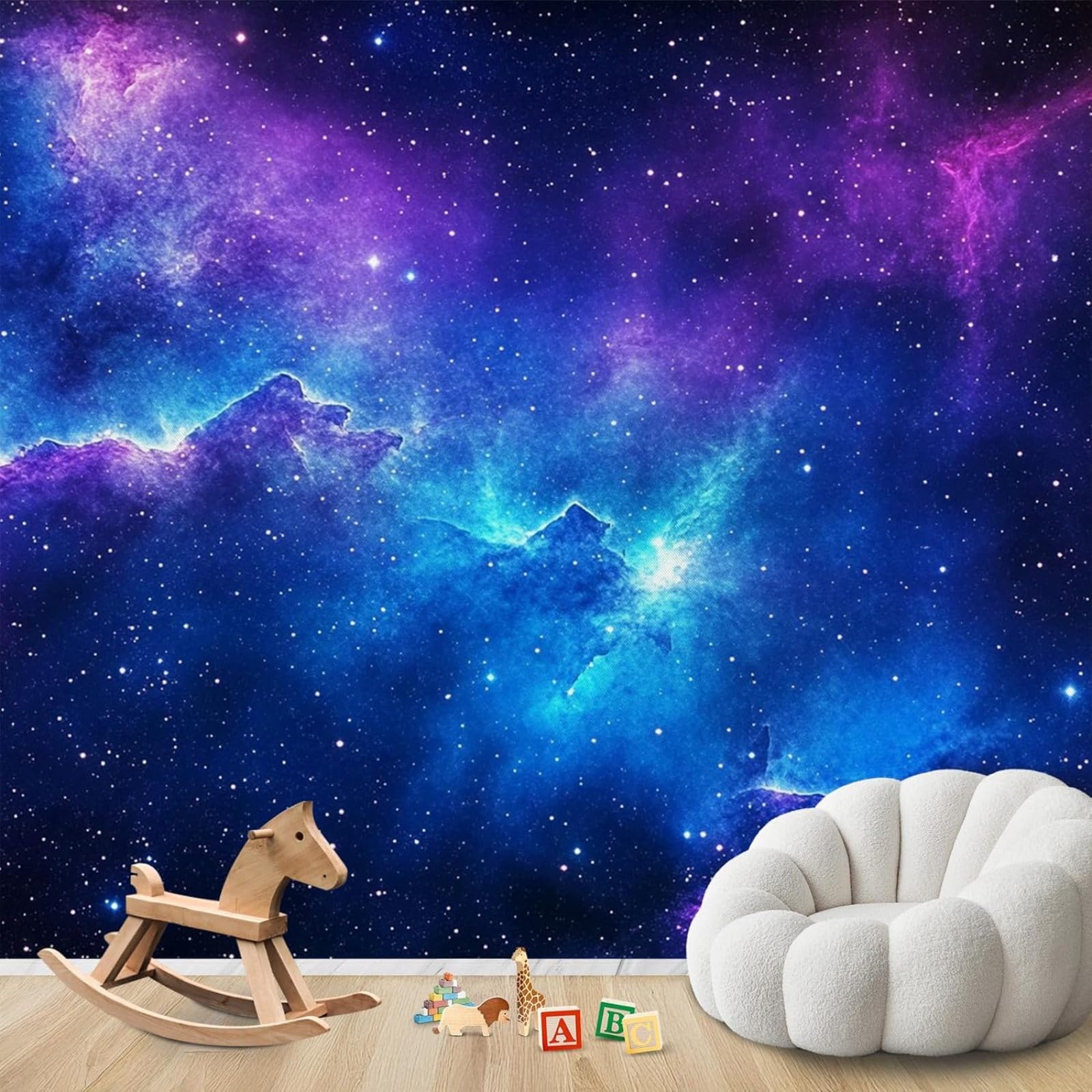 hgjdjhnf Photo Wallpaper Starry Sky Space Galaxy Modern Living Room Bedroom Children's RoomDecoration Motif Wallpaper,430cmx300cmSticker - Background- Painting - Poster